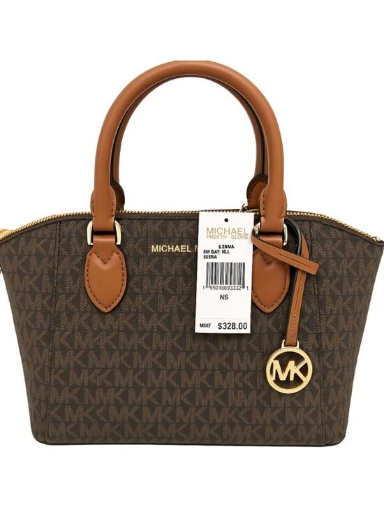 Michael Kors Handbags - Michael Kors Brown Medium Satchel  Gold Hardware & Dual Handles